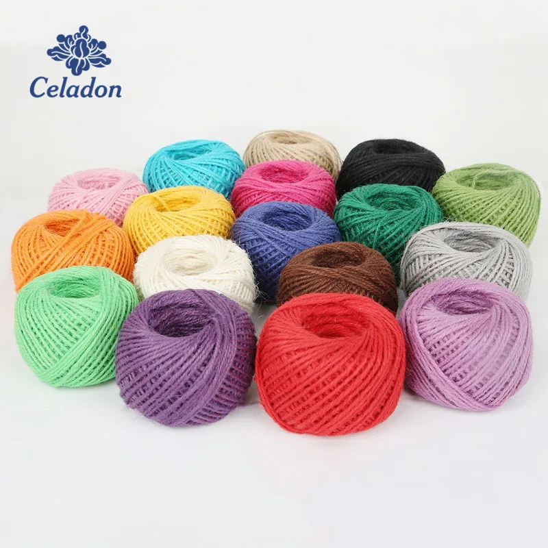 50 Meter 2mm Natural Burlap Twine Cord Hemp Rope Wedding Party Decoration Gift Wrap DIY Craft Scrapbooking Decoration