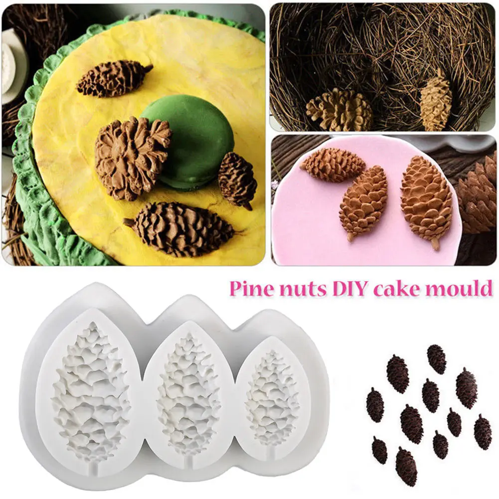 DIY Pine Cone Silicone Mold Fondant Cake Decorating Chocolate Baking