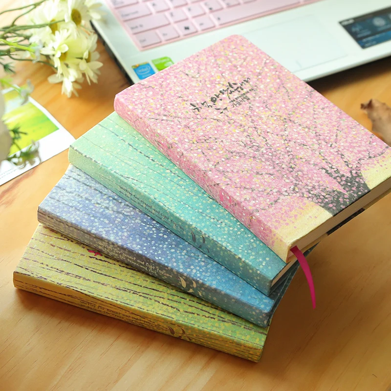 

Fog Rain Cherry Blossom Notebook Color Pages Diary Book Hard Copybook Planner School Office Stationery Gift