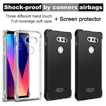 

Airbag version For LG V30 Case with Screen Protector IMAK Soft TPU silicone Back Cover For LG V30+ V30 PLUS H930 phone shell
