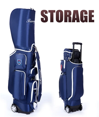 Многофункциональная сумка для гольфа с колесом, легкая стандартная сумка для гольфа, дорожная авиационная сумка, Жесткая нейлоновая посылка D0638 - Цвет: Синий