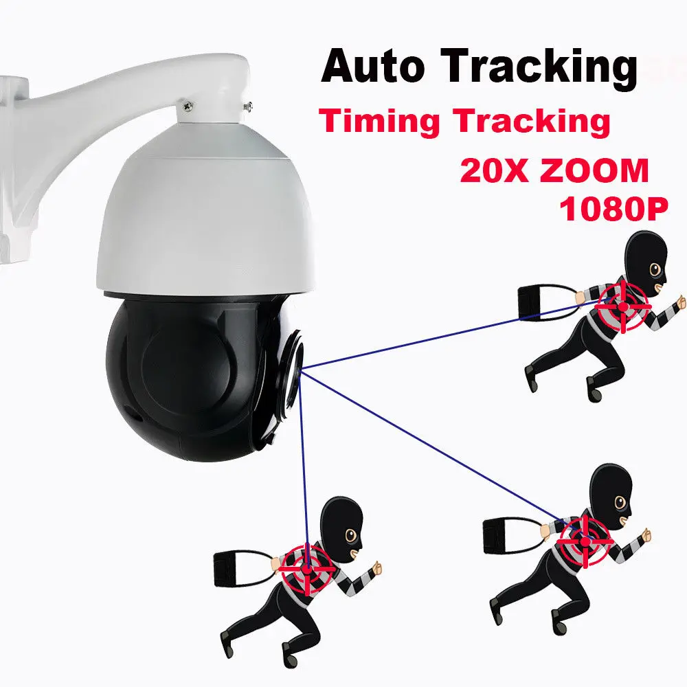 ESUNSTAR 1080P 2.0MP 20X Optical Zoom Auto Tracking HD1080P IR PTZ IP Camera Outdoor SD slot | Безопасность и защита