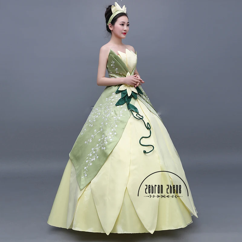 Nowy stylowy Top Quality Tiana Cosplay księżniczka kostium dla dorosłych przebranie na Halloween wykonane na zamówienie