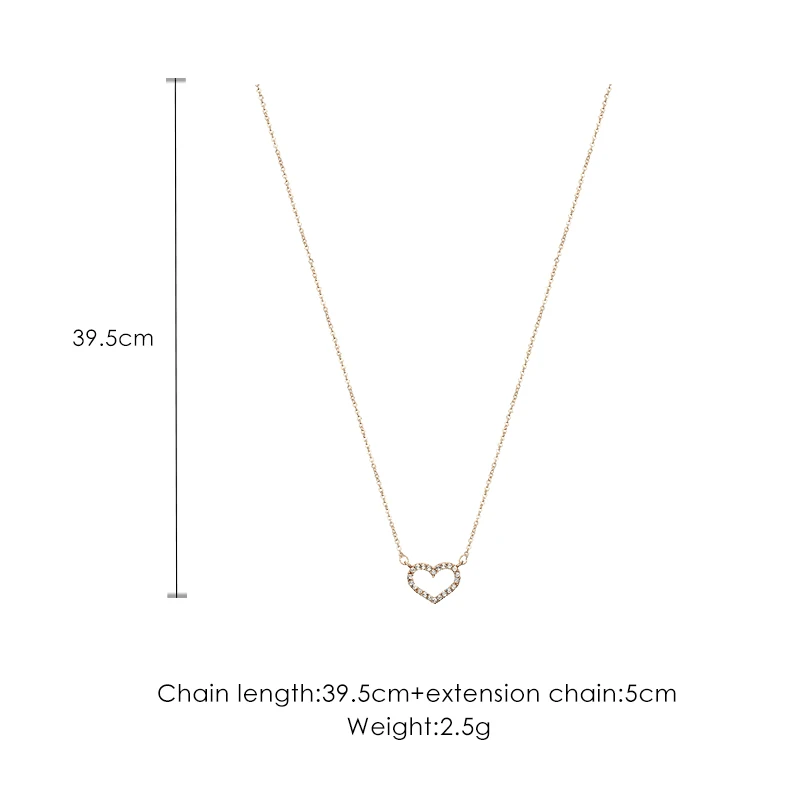 Розовое золото ожерелье Женская любовь ключица цепь женская простая личность Персиковое сердце сладкий кулон