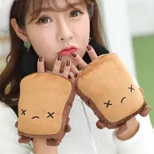 Рекомендуем! 1 пара тостов хлеб мягкие грелка для рук USB Отопление перчатки без пальцев Варежки женские теплые перчатки