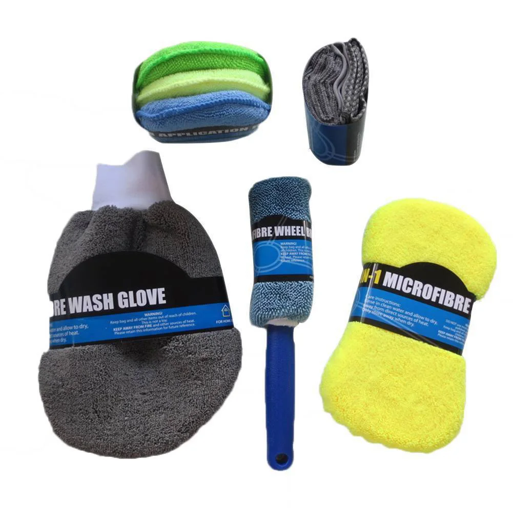 Buy 9pcs Microfiber Car Wash Cleaning Kit Towels
