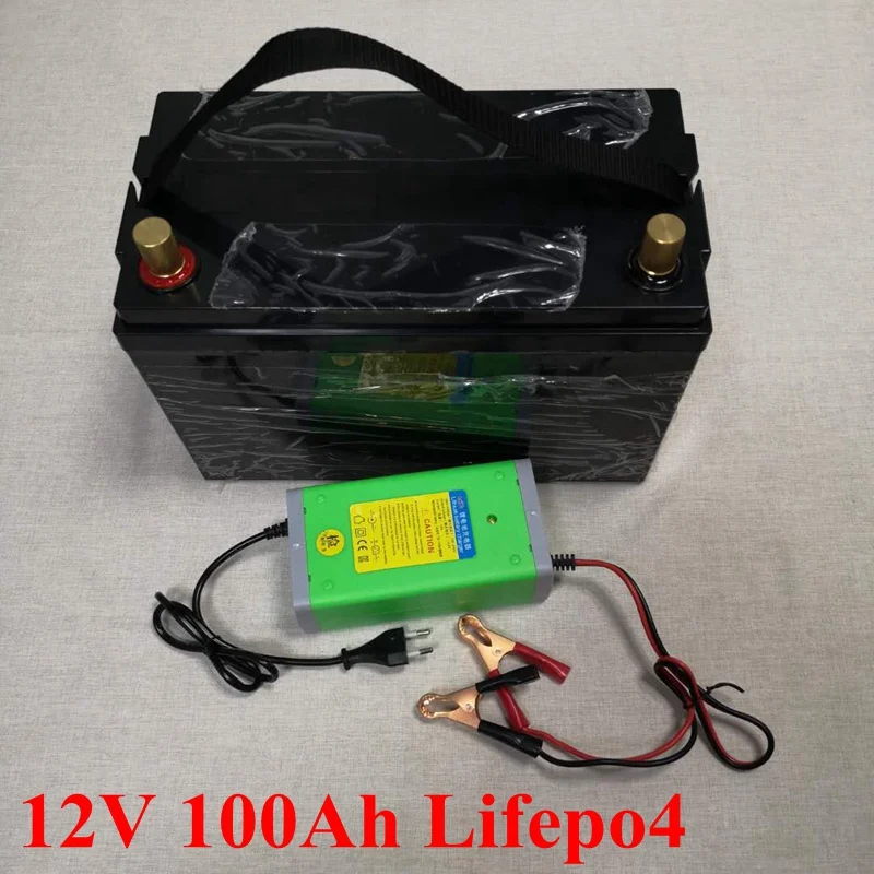 12V 100AH Lifepo4 водонепроницаемый аккумулятор с BMS для гольф тележки Кемперы источник питания EV солнечное хранилище автодомов+ 10А зарядное устройство