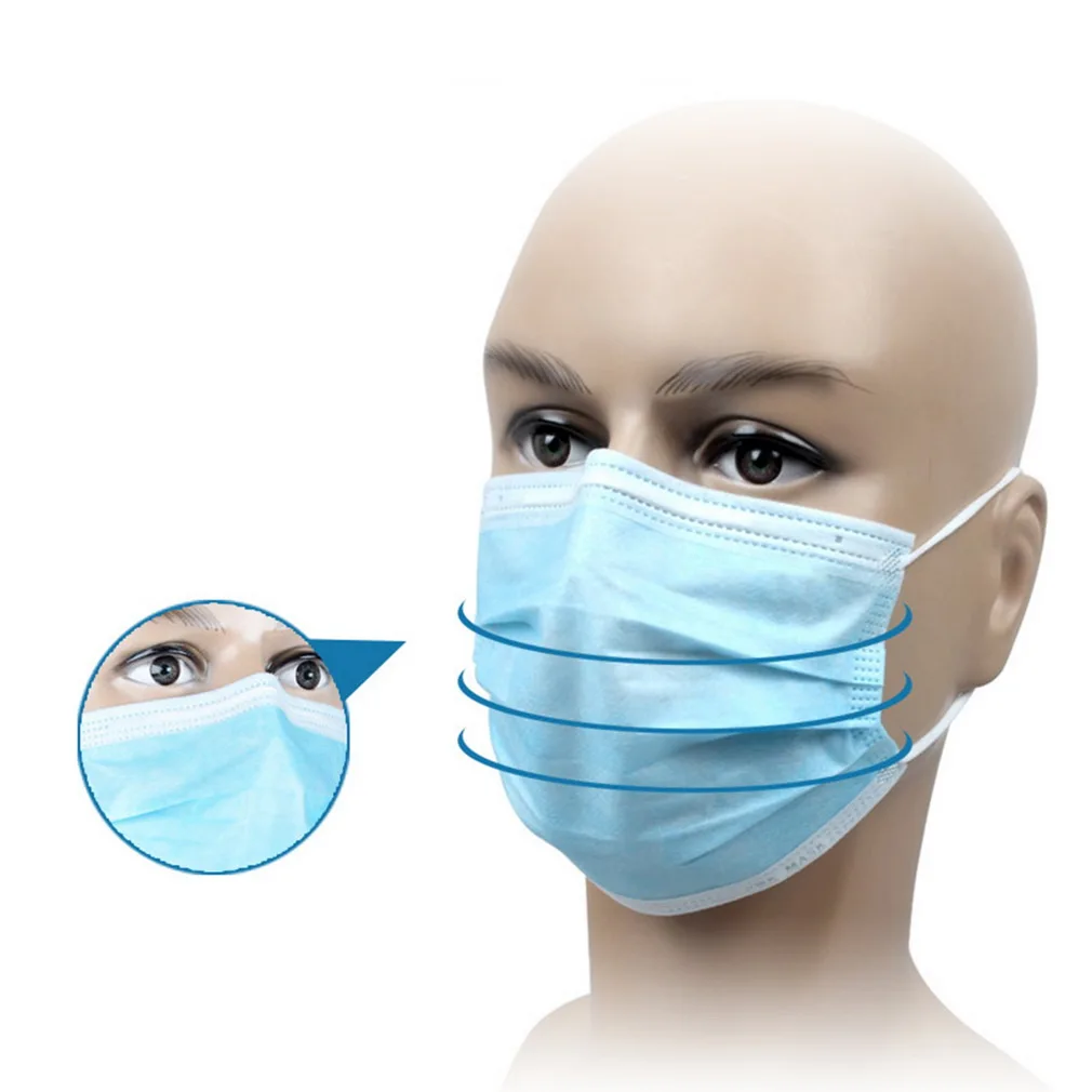 50 Pcs Elastic Ear Loop Disposable Medical Dust proof Surgical Face Mouth Masks