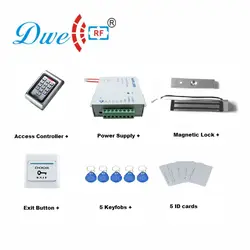 DWE cc rf Система контроля доступа Наборы с магнитный замок двери, Мощность, ключи, Управление доступом Лер, кнопка для Стекло двери