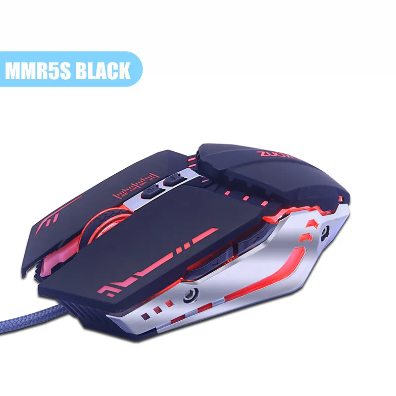 Высококачественная игровая мышь, проводной светодиодный светильник dpi, оптическая USB компьютерная мышь, геймерские мыши, игровая мышь, Mause для ПК, профессиональный геймер - Цвет: mmr5s black