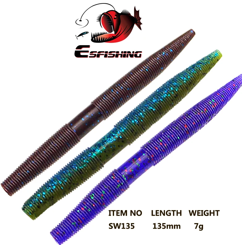 Esfishing Fishing Worm Lures 10pcs 13.5cm 7g Senko Worm Fishing Lure