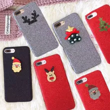 Блестящий Рождественский милый мультяшный чехол для телефона, чехол для iPhone 11Pro XS Max XR X 7 8 6S 6 Plus, Подарочный чехол с изображением Санта Клауса лося, чехлы для ПК