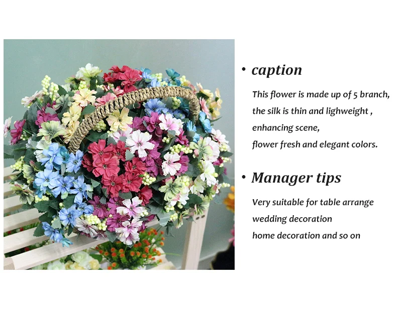 JAROWN Simulation European Small Chrysanthemum Artificial Silk Cosmos Flowers For Wedding Photography Decoration Home Decor (27)
