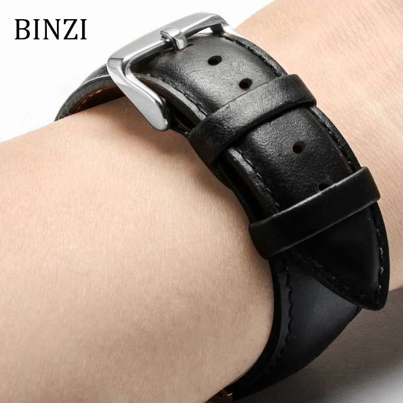 

Men Women Watchband Leather Watch Band 22mm 20mm 18mm 16mm 14mm 12mm Wrist Watch Strap On Belt Watchbands Bracelet Metal Buckle