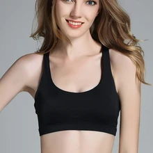 Для женщин и девочек спортивный бюстгальтер для бега, спортзала мягкий Фитнес бак стрейч-тренировка Верхняя одежда