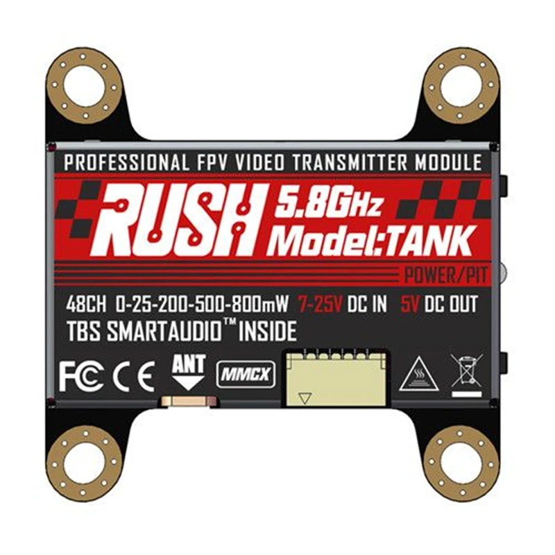 Передатчик RUSH VTX 5 8 ГГц 48 каналов PIT/25/200/500/800 МВт для гоночного FPV-дрона | Игрушки и