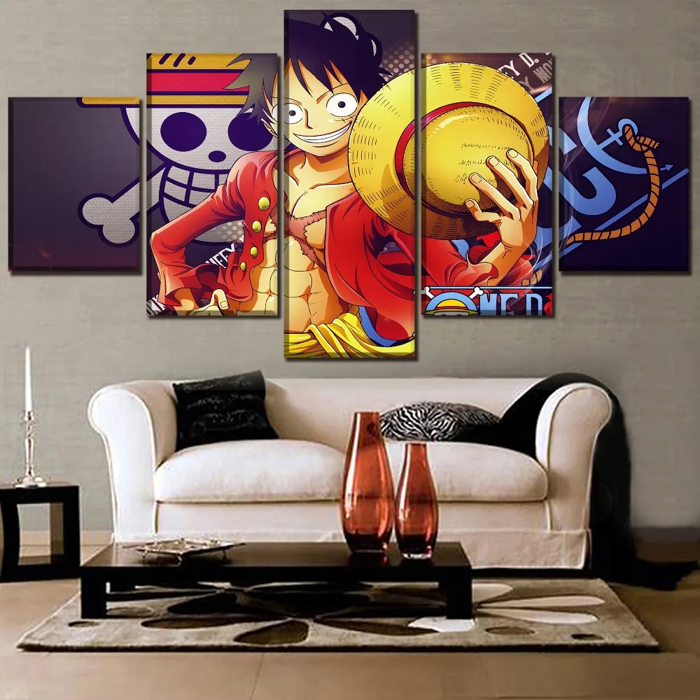 5 панель Monkey D. Luffy аниме цельный плакат холст печать современное настенное