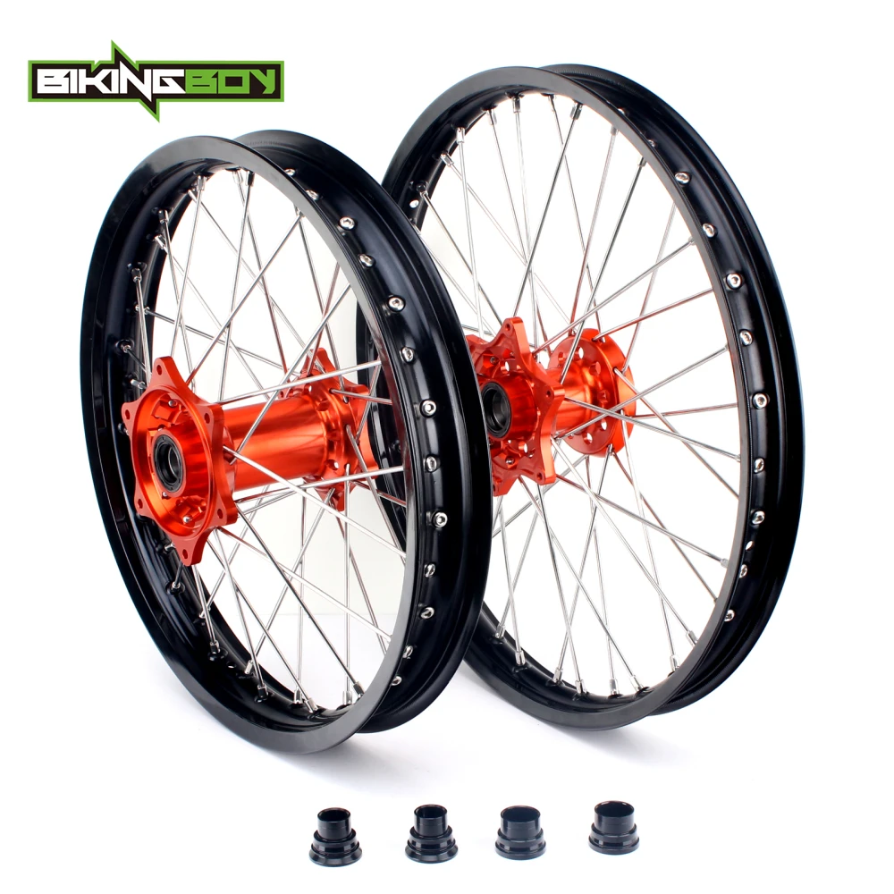 

BIKINGBOY 21" 19" MX Front Rear Wheel Rim Hub for KTM EXC MXC SX F GS XC W SXS 125 250 300 350 400 450 500 505 520 530 Motocross