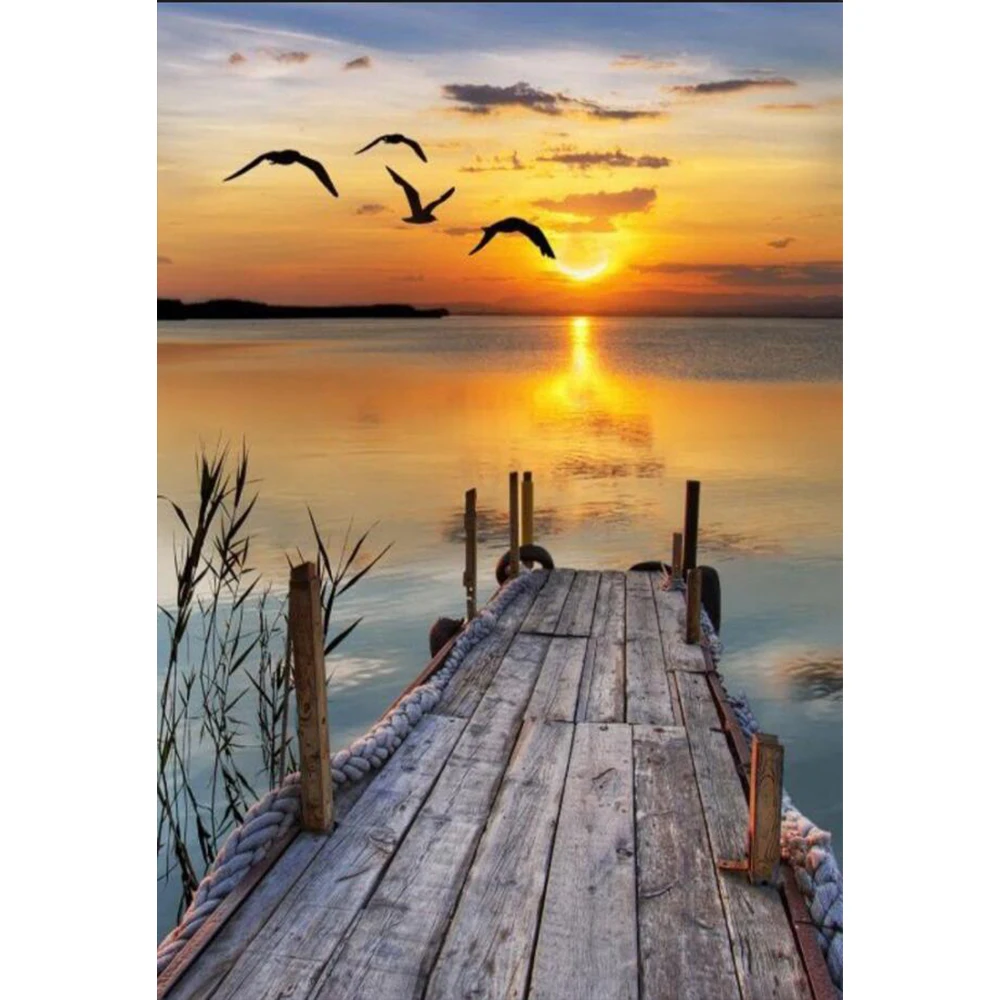 

5D DIY Diamond Embroidery Seaside scenery 3D Diamond Painting Cross stitch Full Square Diamond Mosaic Decoration Paintings ZX898