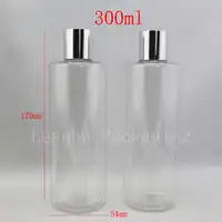 300ML X 20 Empty Transparent Shampoo Cosmetics PET Bottles With Aluminum Cap , 10 OZ Clear Plastic Bottle Container Packaging