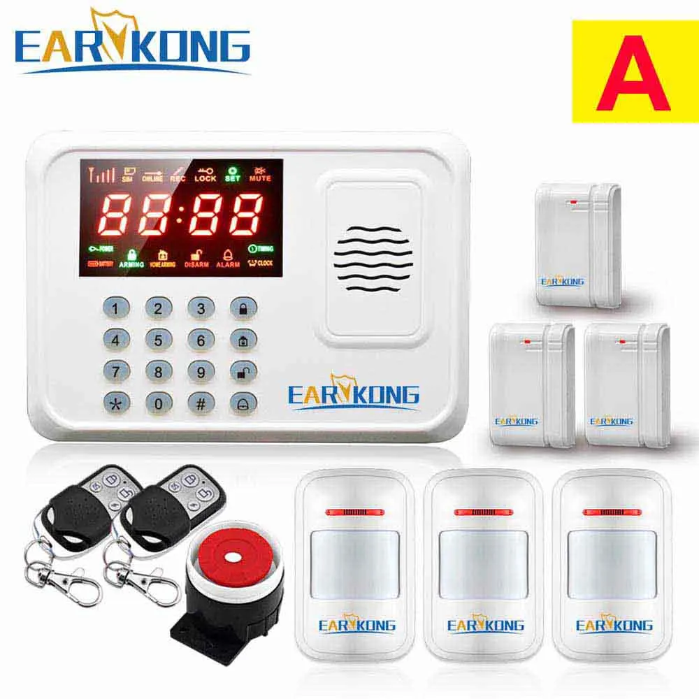 Security Protection Wireless 433MHz GSM Alarm System White Color Home Burglar Alarm System Inside Antenna Keyboard