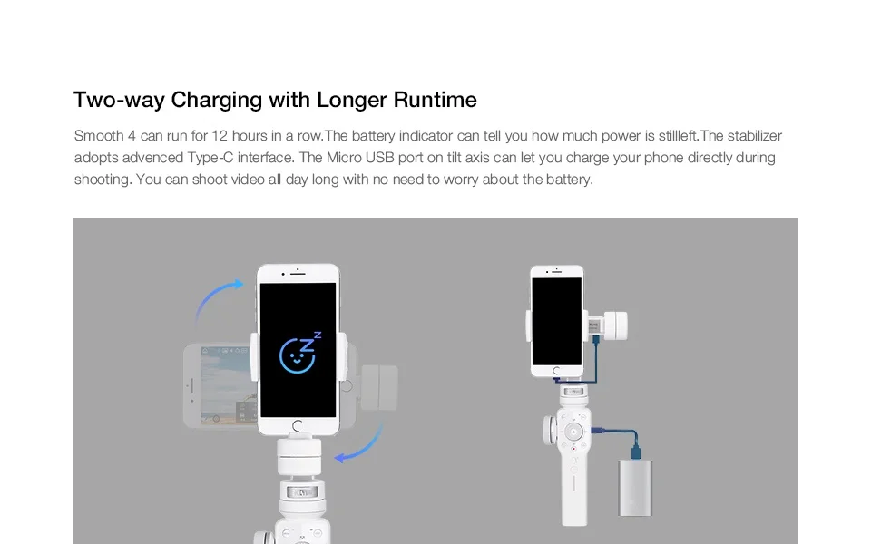 ZHIYUN Smooth 4 Официальный 3-осевой карданный стабилизатор для IPhone X 8 Gopro Hero 5 SJCAM SJ7 спортивной экшн-камеры Xiaomi Yi 4k экшн Камера
