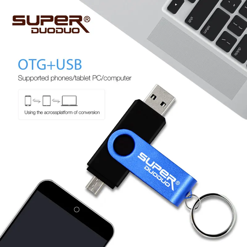 USB флеш накопитель OTG 2 в 1 опт 128 ГБ 64 32 флешка для смартфонов Android внешний хранения
