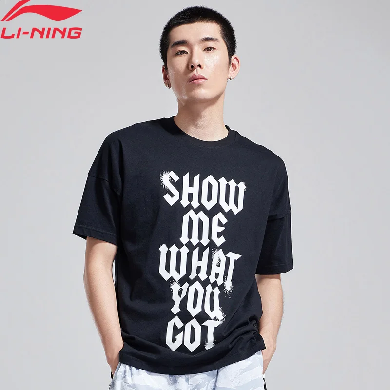 Мужская баскетбольная футболка Li Ning свободная из 100% хлопка с подкладкой и