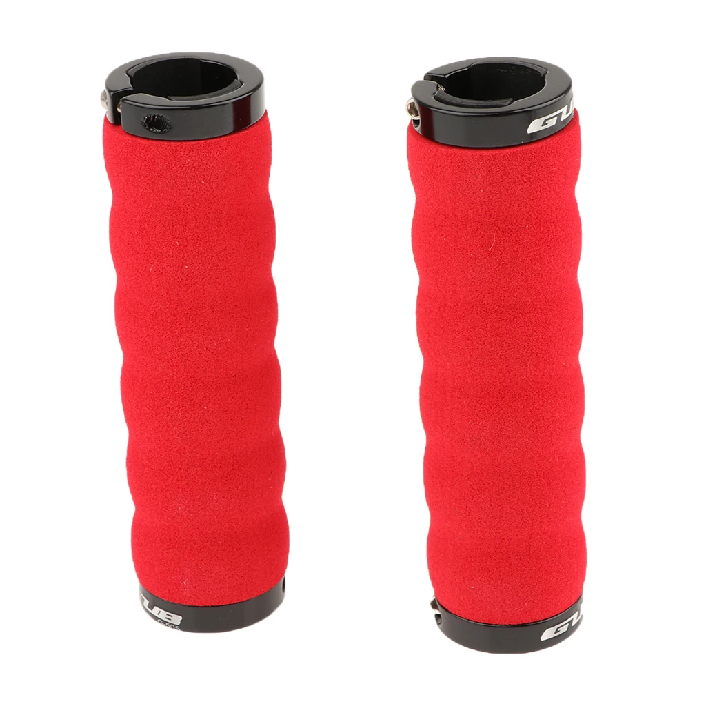 Soft BMX MTB Cycle Road Mountain Bicycle Scooter Bike Handle bar Rubber End Grip with Lock Rings