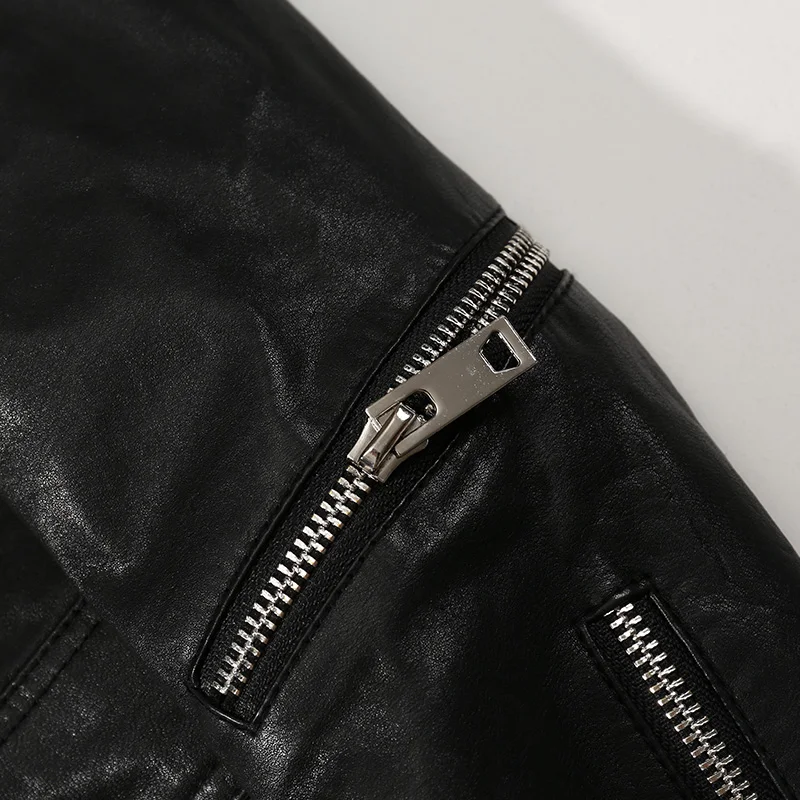 2018 New Arrival Autumn Women Jackets Genuine Leather Black Moto&Biker Short Zipper Lapel Fashion Ladies Real Sheepskin Jackets