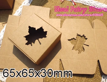 

50Pcs 65x65x30mm Maple leaf Hollow Kraft Paper Candy Box Handmade Maple Leaf Soap Box Party Favor Gift Box