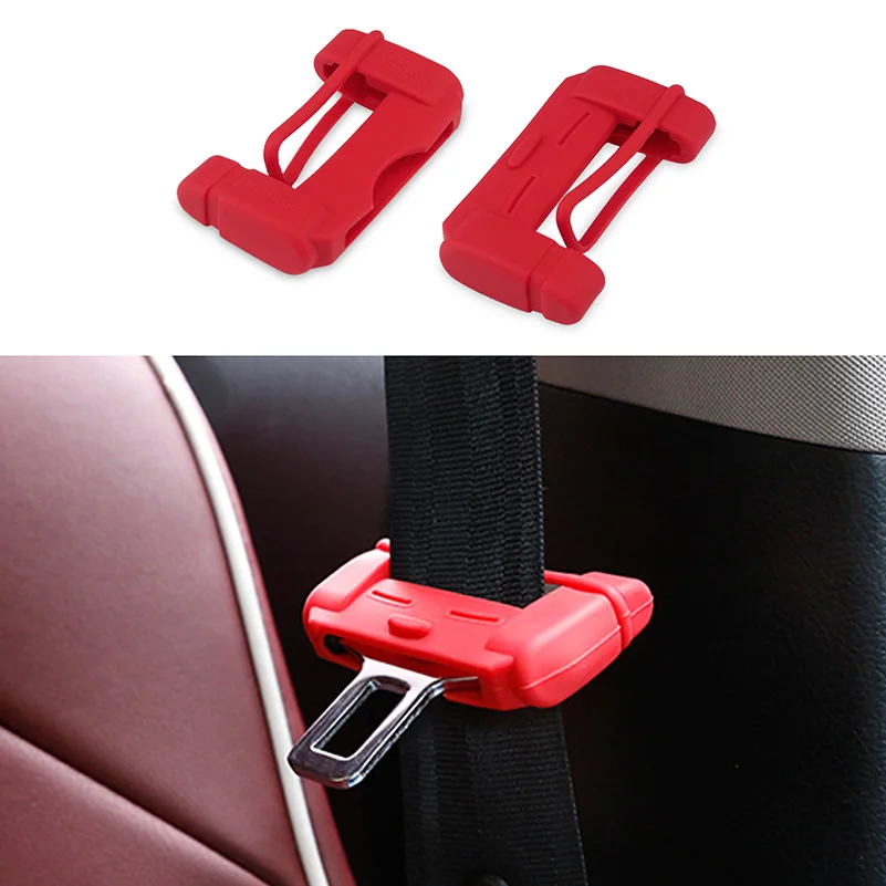 2PCS Car Seat Safety Belt Buckle Silicon Protector Cover for Skoda