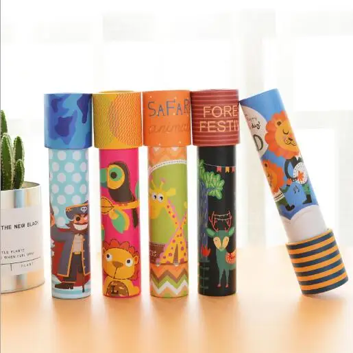 

Cartoon Animals 3D Kaleidoscope Paper Card Kaleidoscope Colorful World Toys Interactive Toys Kids Gifts YH1016