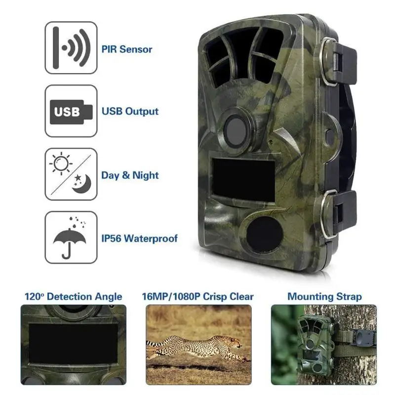 

Hunting Trail Camera Waterproof 16MP 1080P Digital Camera Field IR Night Vison Tracking Hunting Camcorder Video Recorder