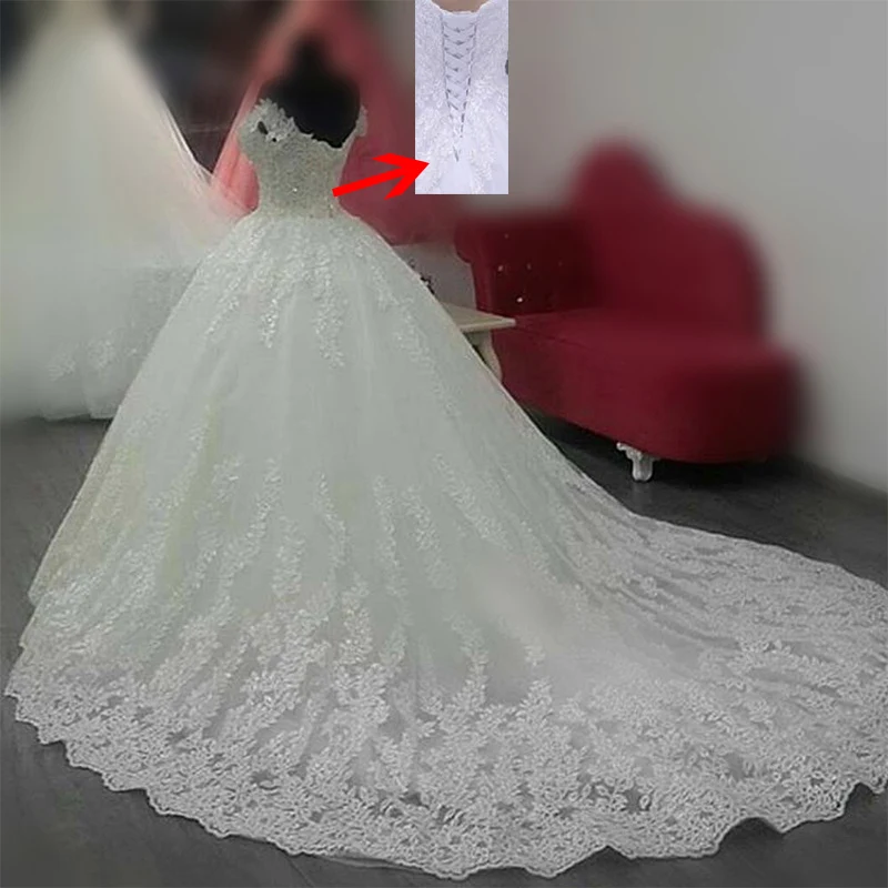 WD0414 свадебное платье на заказ robe de mariage с кружевной аппликацией Vestido de noiva бальное платье с открытыми плечами свадебное платье