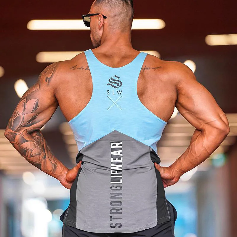 

Mens summer Fitness bodybuilding Tank Tops gyms workout Sleeveless shirts Fashion cotton vest undershirt male Sportswear