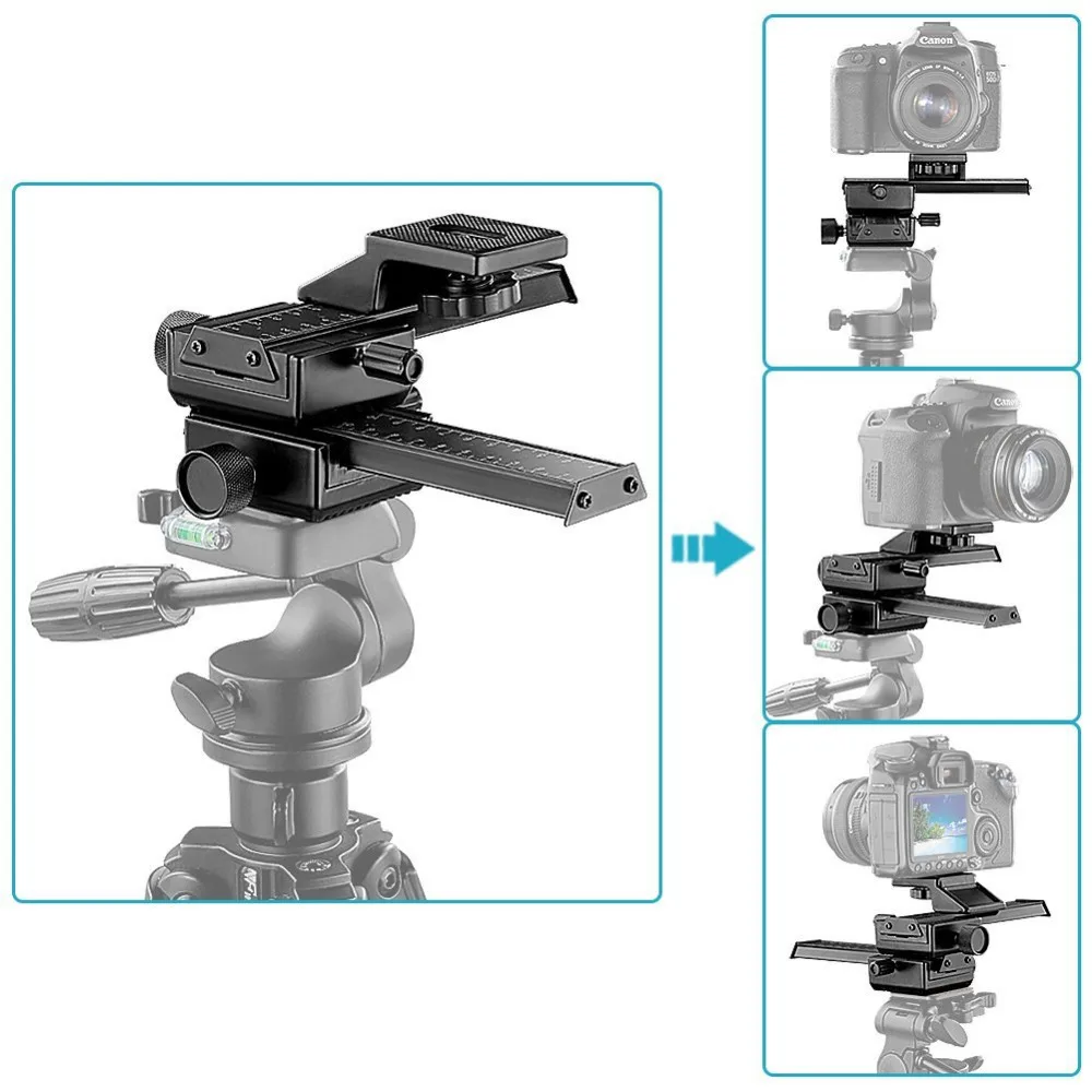 Beste Neewer 4 Way Macro Scherpstellen Focus Rail Slider Close up Schieten voor Canon Nikon etc SLR Camera + DC met Standaard 1 4 \