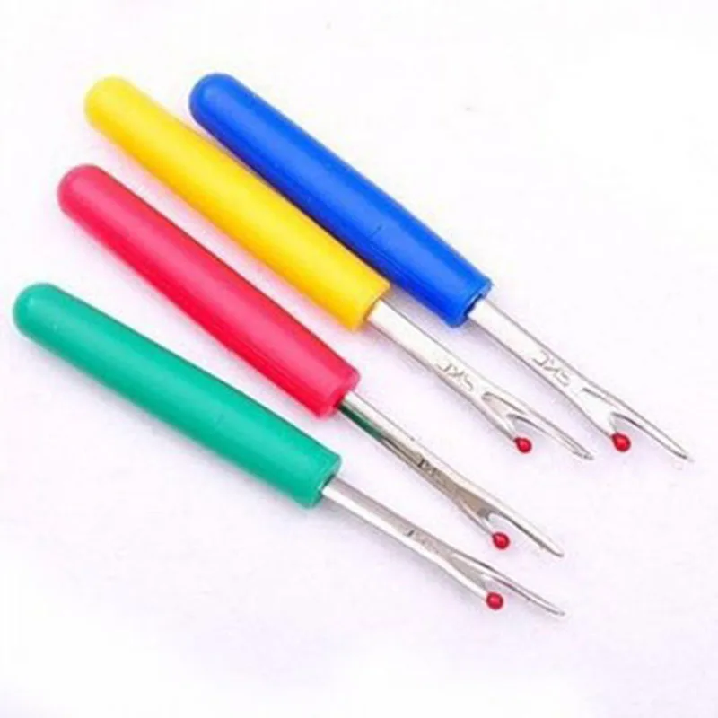 

4Pcs/lot Plastic Handle Craft Thread Cutter Seam Ripper Cross Stitch Thread Picker Clothing Stitches Arts Sewing Tool 7z-ca218