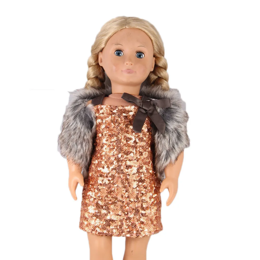Одежда для куклы, подходит для куклы размером 18 дюймов, 43 см, Одежда для куклы, медицинская одежда для дома, кофта с капюшоном и штаны для куклы размером 46 см - Цвет: shawl dress 2
