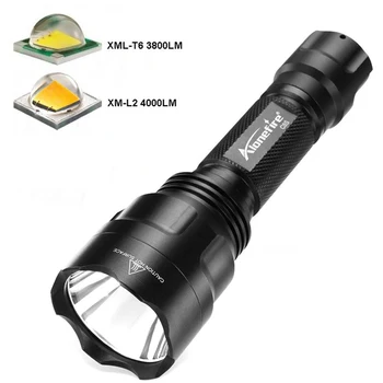 

CREE l2(L2)/t6(T6) hight power 4000 lumens 5 mode torch C8s led flashlight lanterna light for camping without 18650 battery