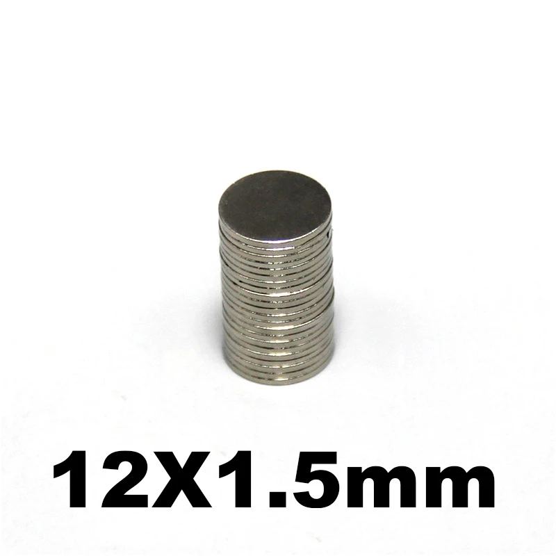 20 шт 12 мм x 1,5 мм супер сильные круглые дисковые Редкоземельные неодимовые магниты 12*1,5 новые художественные соединения 12 мм* 1,5 мм