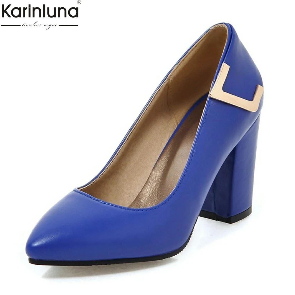 

Karinluna large size 34-43 top quality pointed toe elegant women shoes Pumps high Heels Shoes Woman Party pumps lady Footwear