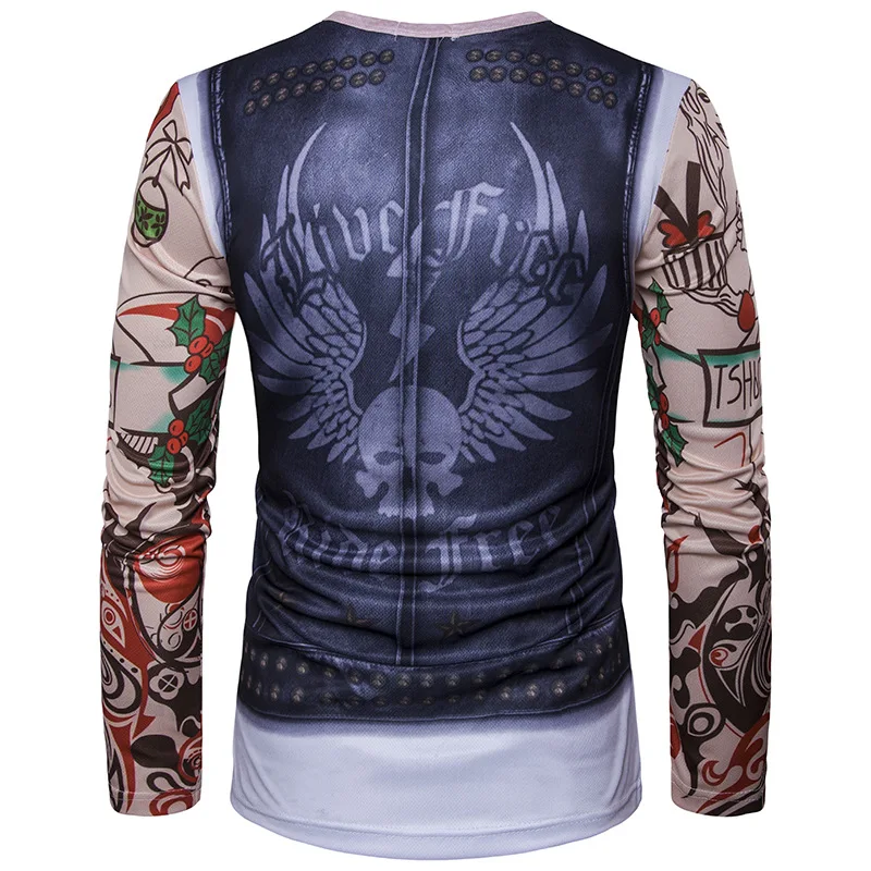Camiseta divertida del tatuaje del chaleco 3d de la impresión hombres/mujeres 2017 nueva camiseta de manga larga de Homme Casual Camisetas 3D de la impresión del Mens Camiseta divertida del tatuaje del chaleco 3d de la impresión hombres/mujeres 2017 nueva camiseta de manga larga de Homme Casual Camisetas 3D de la impresión del Mens