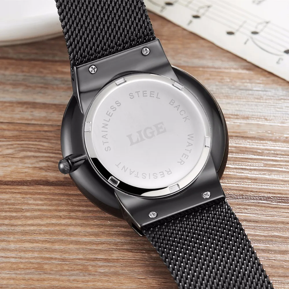 Reloj Hombre LIGE Brand Men's Watches Men Dress Quartz Watch Men Steel Strap watch Male Ultra-thin Ultra Clock Relogio Masculino