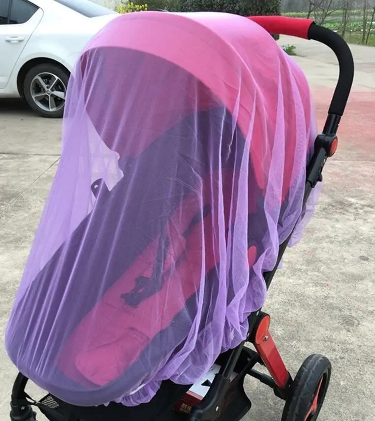 Младенцы Детская коляска Коляска тележка москитная сетка безопасная сетка Багги детская кроватка сетка детская машина москитная сетка уличная защита - Цвет: Фиолетовый