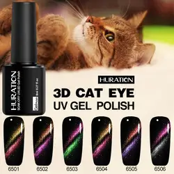 Huration магнит 5D глаза кошки глянцевый гель лак для ногтей Изменить длительный гель лак для ногтей UV Lucky Цвет инструмент ногтей гель лак
