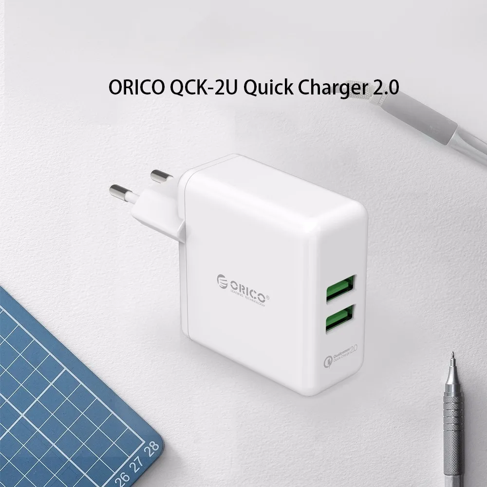 ORICO USB быстрое зарядное устройство QC2.0 двойное настенное зарядное устройство 36 Вт зарядное устройство для мобильного телефона Apple samsung Xiaomi huawei Портативный Белый