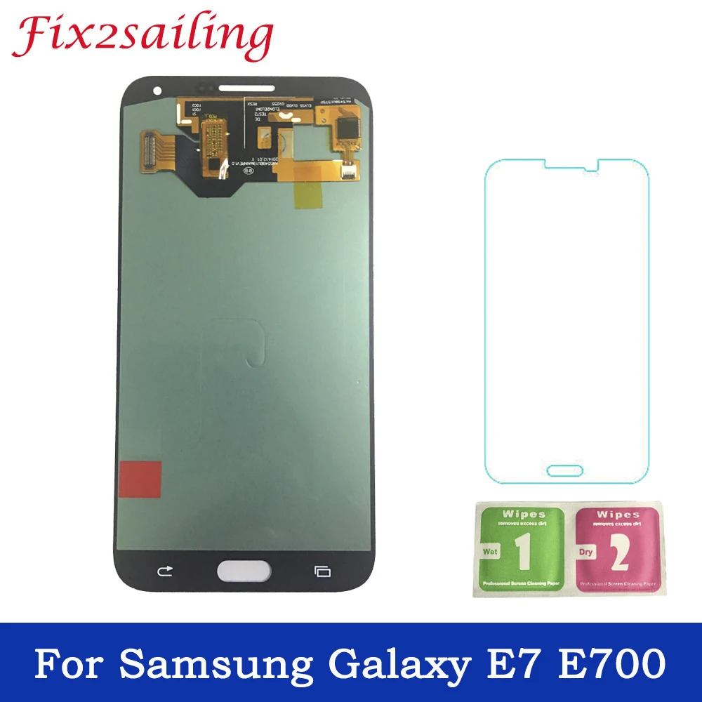 

Super Amoled LCDS For Samsung Galaxy E7 E700 E700F E700M E700H LCD Display Touch Screen Assembly replacement parts phone LCD