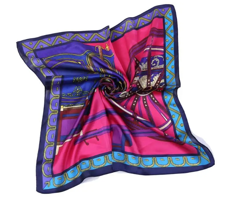 Для женщин платок Дамский платок девушка шейный платок повязка цветочный узор карман квадратный платок KR014 - Цвет: 6