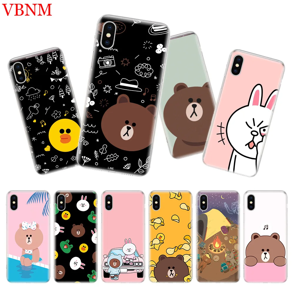 

Bear Brown Gift Luxury Silicome Phone Case For iPhone 7 8 6 6S Plus X 10 Ten XS MAX XR 5 5S SE Art Customized Cover Cases Coque
